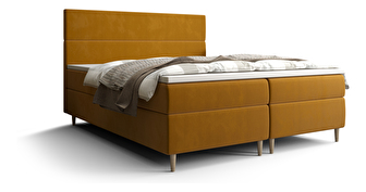 Manželská posteľ  Boxspring 140 cm Flu (zlatá) (s matracom a úložným priestorom)