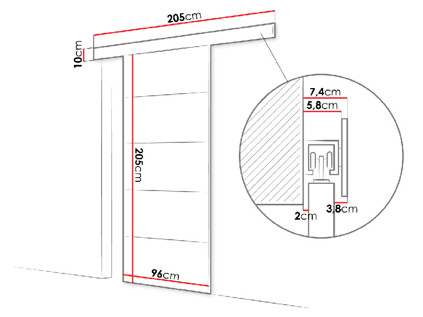 Interiérové posuvné dvere 90 III (choco)