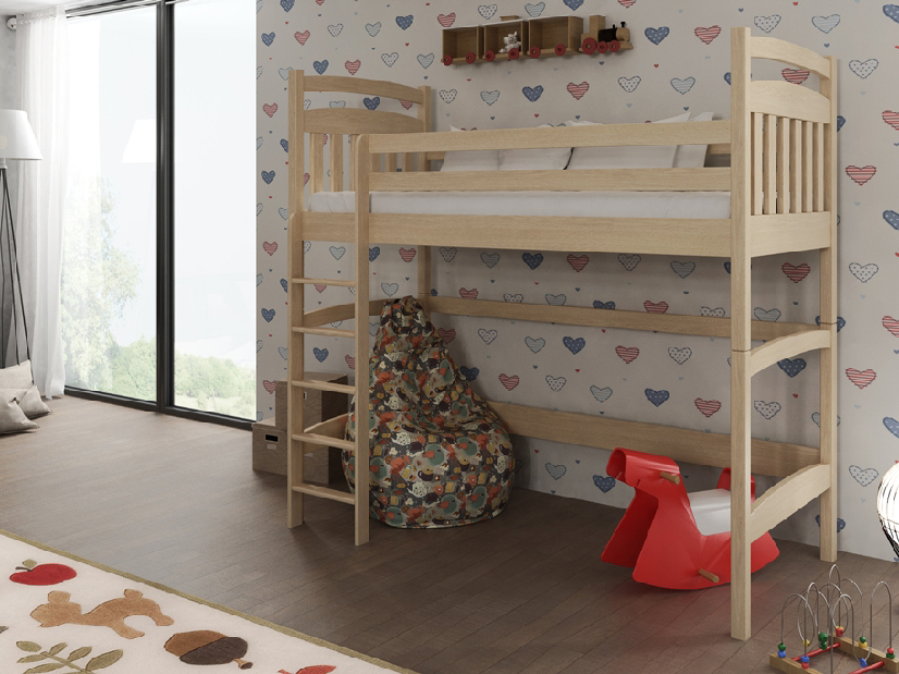 Detská posteľ 90 x 190 cm Theo (s roštom a úl. priestorom) (borovica)