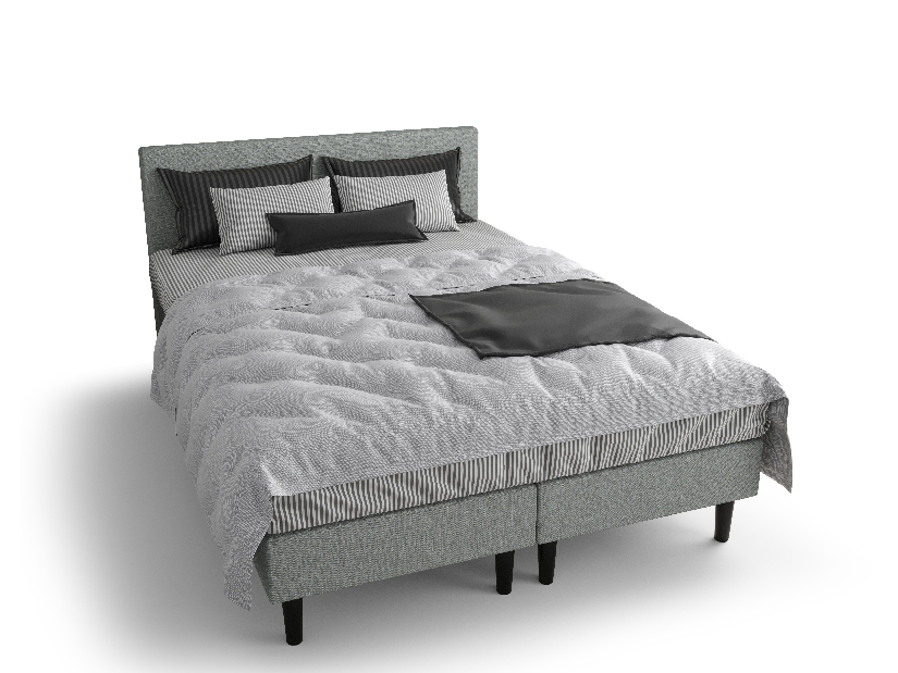 Manželská posteľ Boxspring 140 cm Rita (svetlosivá) (s matracom, bez úložného priestoru)