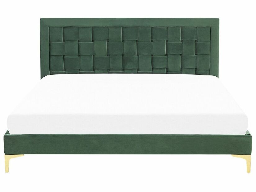 Manželská posteľ 180 cm LIMO (polyester) (tmavozelená) (s roštom)