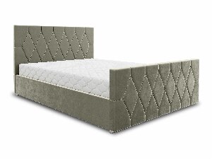 Manželská posteľ 160 cm Alex (sivobéžová) (s roštom a úložným priestorom)