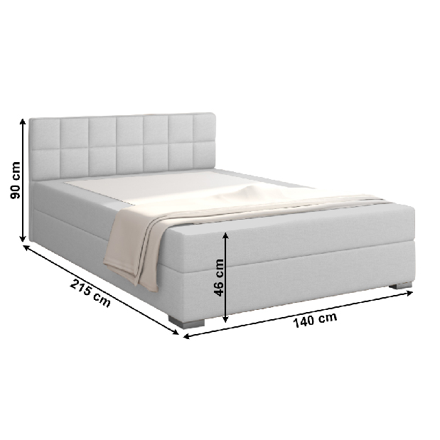 Manželská posteľ Boxspring 140 cm Ferrati (sivohnedá)