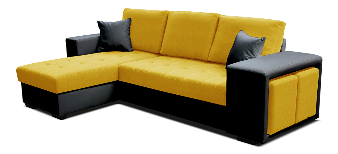 Rohová sedačka Thema Lux L+2F (žltá + čierna) (L)
