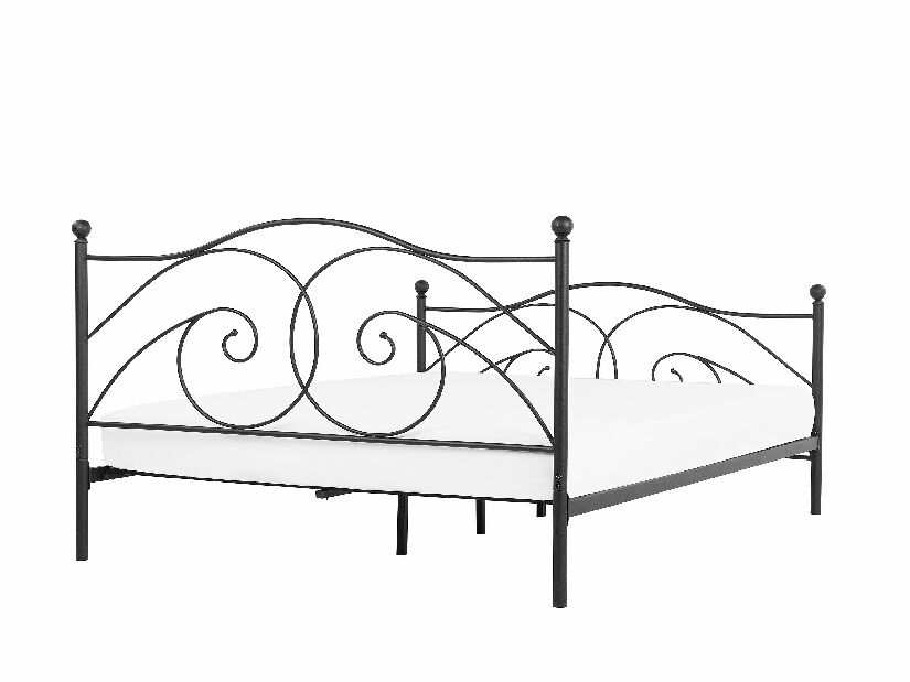 Manželská posteľ 160 cm DIROU (s roštom) (čierna) *výpredaj