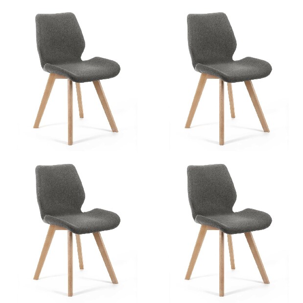 Jedálenská stolička Sivan (sivá + hnedá) (4ks)