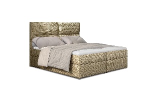Manželská posteľ Boxspring 145 cm Alyce (béžová) (s matracmi)