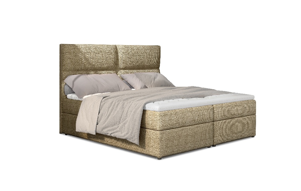 Manželská posteľ Boxspring 185 cm Alyce (béžová) (s matracmi)