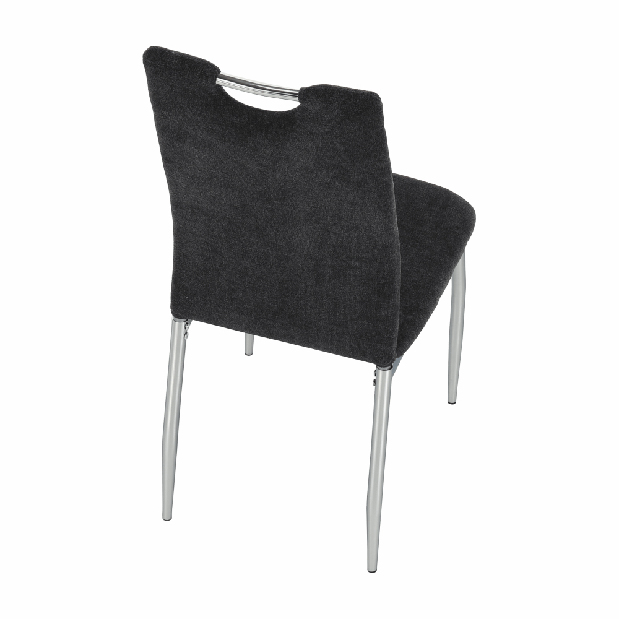 Jedálenská stolička Odile new (hnedosivá + chróm)