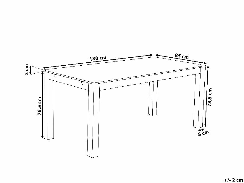 Jedálenský stôl Maximus (pre 8 osôb) (tmavočervená)