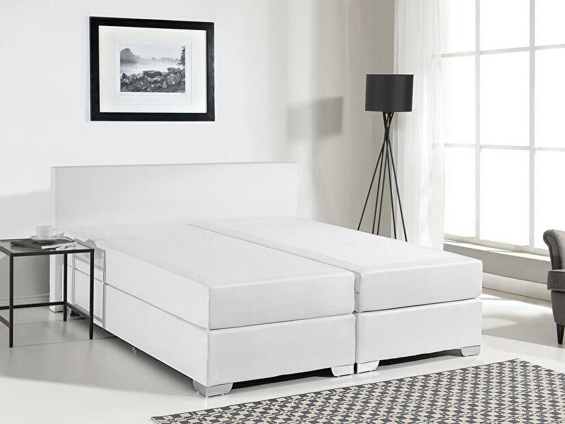 Kontinentálna posteľ 140 cm PREMIER (s matracmi) (biela)