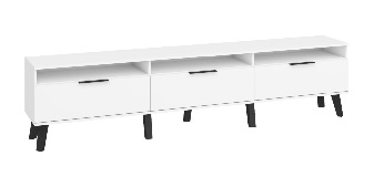 TV stolík/skrinka Shela SVN-12 (biela + biely lesk)