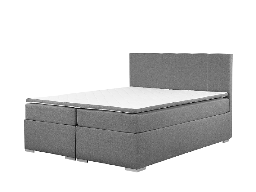 Manželská posteľ Boxspring 180 cm LORRO (s matracmi) (sivá)