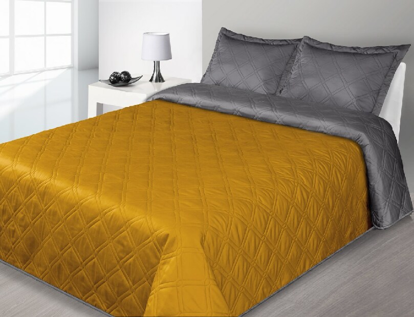 Prehoz na posteľ 210x170cm Nova (oranžová + metalická)