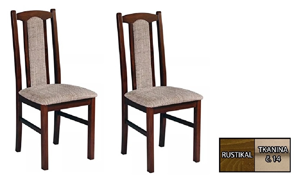 Set 2 ks. Jedálenských stoličiek Arte (rustikal + tkanina č. 14) *výpredaj