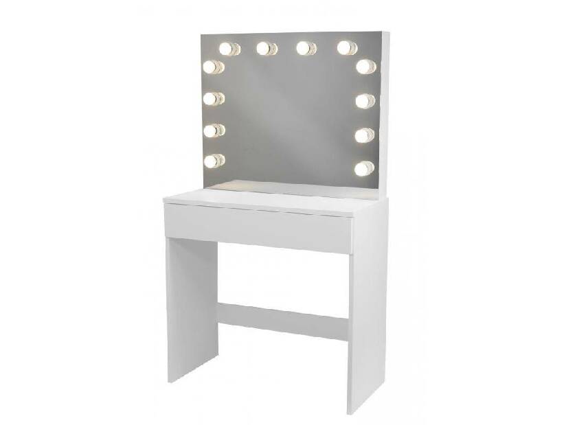 Toaletný stolík Glamorous (s LED osvetlením) (biela)