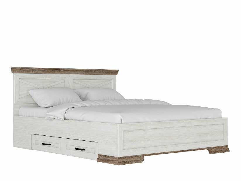 Manželská posteľ 160 cm BRW Marselle LOZ/160 (s roštom a so zásuvkami)