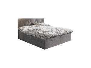 Manželská posteľ Boxspring 160 cm Fade 3 Comfort (sivá) (s matracom a úložným priestorom)