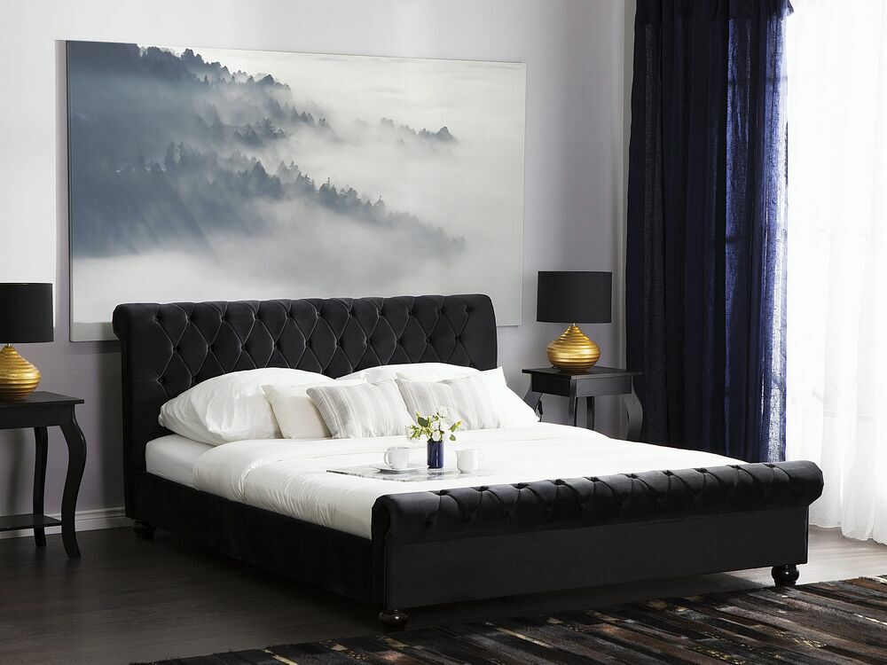 Manželská vodná posteľ 180 cm Alexandrine (čierna) (s roštom a matracom)