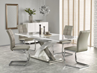 Jedálenský stôl Shenna 2 (sivá + biela) (pre 6 až 8 osôb)