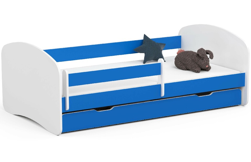 Detská posteľ Pranshi III (modrá) (s matracom)