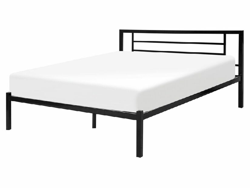 Manželská posteľ 160 cm CONNET (s roštom) (čierna)