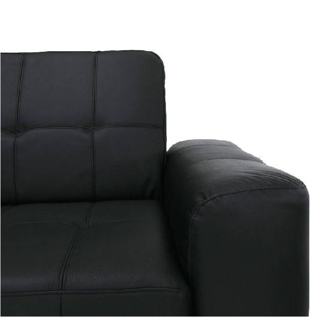 Kožená rohová sedačka Thaldia (čierna) (L)