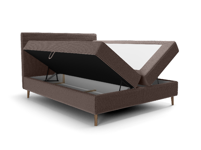 Manželská posteľ 140 cm Napoli Bonell (hnedá) (s roštom, s úl. priestorom)