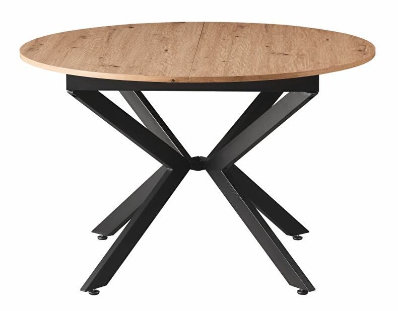 Rozkladací jedálenský stôl 120 AMERO (dub artisan + čierna) (pre 4-6 osôb)