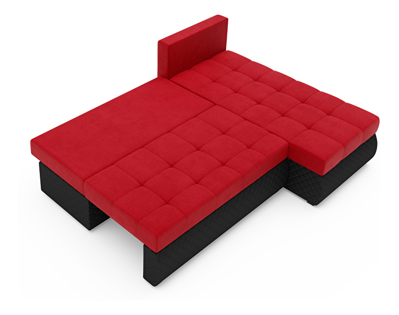 Rohová sedačka Futura Bostyn (červená + čierna) (L)