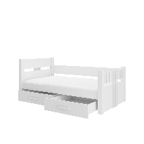 Detská posteľ 200x90 cm s matracom Buppi (biela)