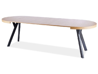 Rozkladací jedálenský stôl 100-250 cm Daphne (dub + čierna) (pre 4 až 8 osôb)