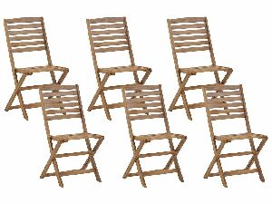 Set 6 ks. záhradných stoličiek TALAVO (svetlé drevo)