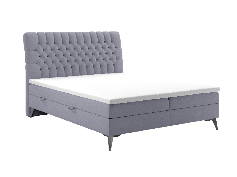 Kontinentálna posteľ 160 cm Molera (fialová) (s úložným priestorom)