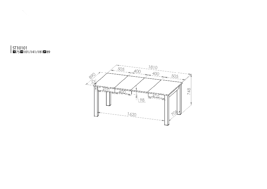 Jedálenský stôl Jord ST 10101-001 (pre 6 až 8 osôb) 
