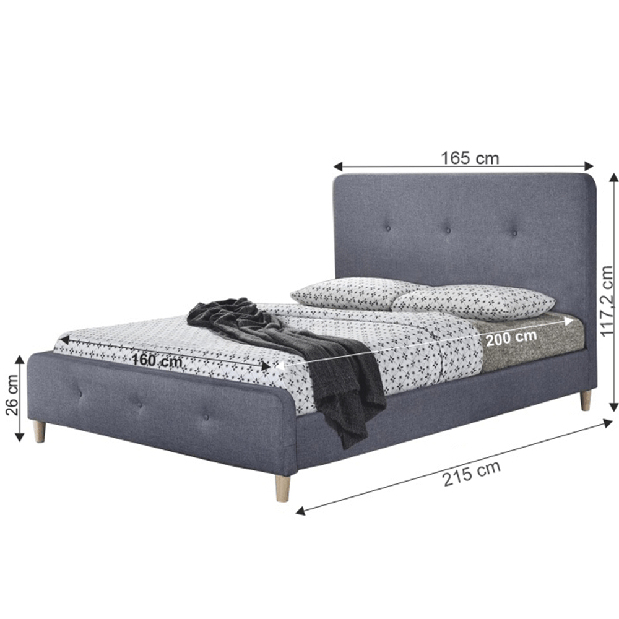 Manželská posteľ 160 cm Cleome (s roštom)