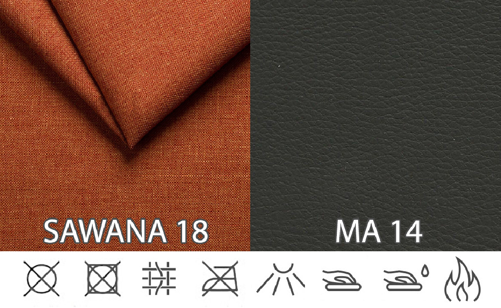 Rohová sedačka Wisteria (oranžová + čierna) (L)