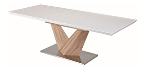 Rozkladací jedálenský stôl 140-200 cm Allegra (biela + dub) (pre 8 a viac osôb)