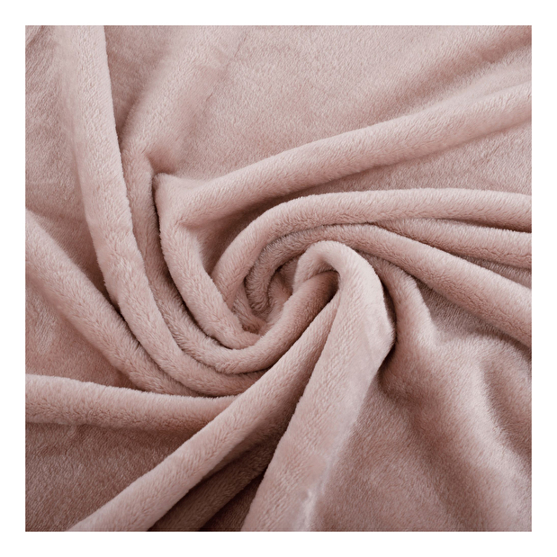 Plyšová deka s brmbolcami 150x200 cm Loang (púdrová ružová)