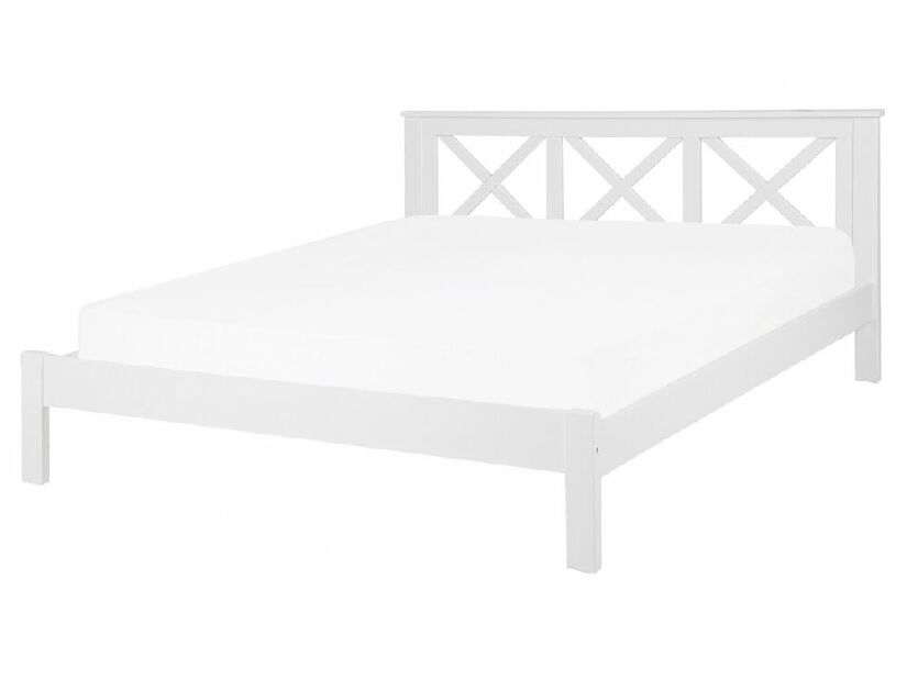 Manželská posteľ 160 cm TANTE (drevo) (biela) (s roštom)