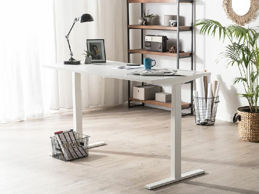 Písací stôl Upgo (biela) (manuálne nastaviteľný)