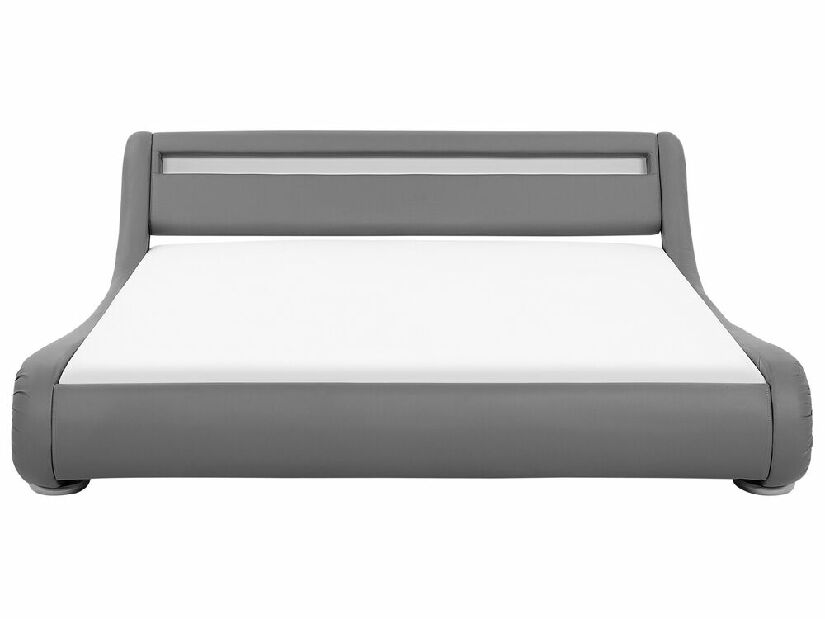 Manželská posteľ 180 cm AVENUE (s roštom a LED osvetlením) (sivá)