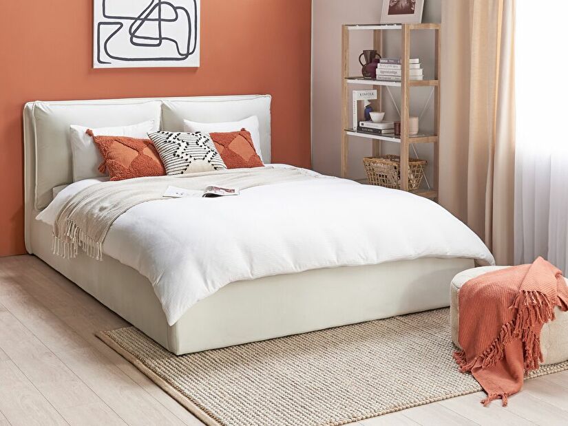 Manželská posteľ 160 cm Berit (biela) (s roštom) (s úl. priestorom)