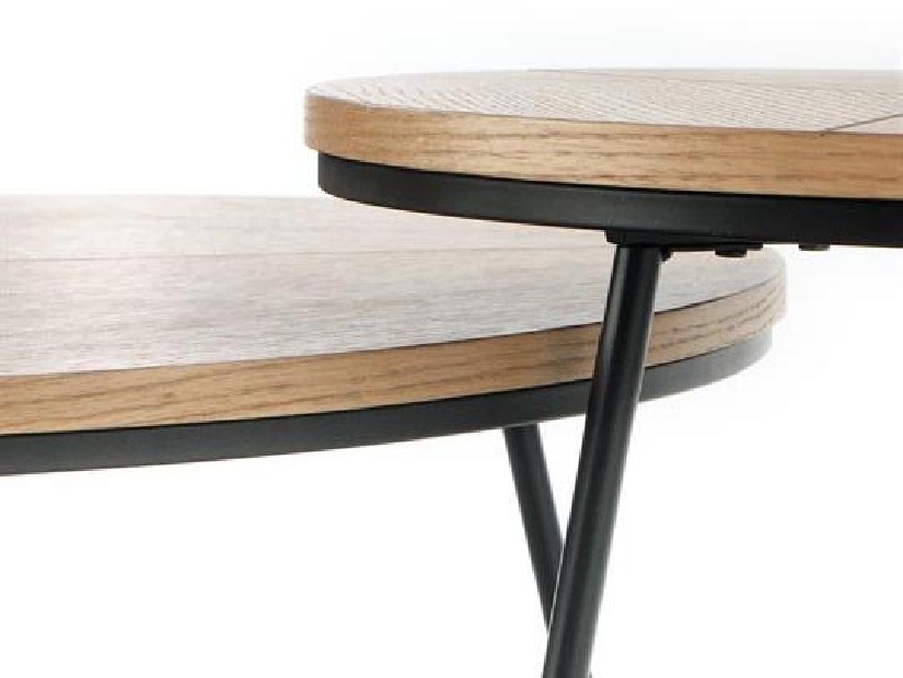 Konferenčný stolík Kami (prirodné drevo + čierna)