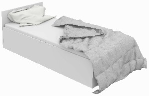 Jednolôžková posteľ Cezar III (biela) (s matracom a roštom)