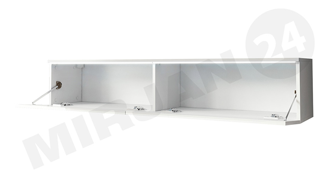 TV stolík/skrinka Dlone 140 (biela + sivý lesk) (s LED osvetlením) *výpredaj