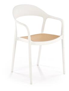 Záhradná stolička Karo(biela + naturálna)