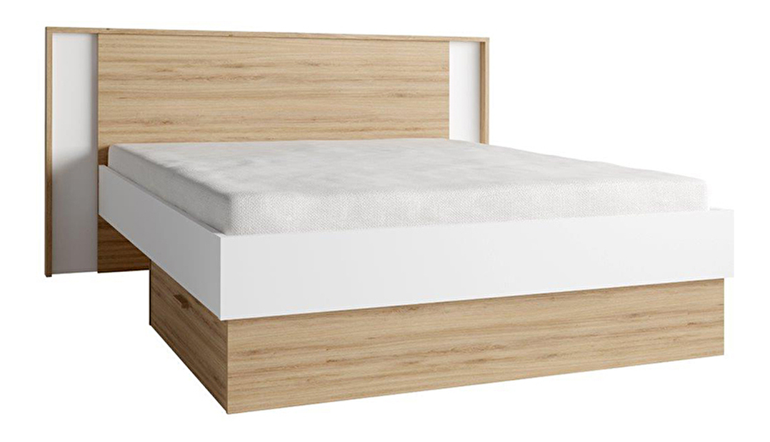 Manželská posteľ 160 cm Siris (biela + dub divoký)