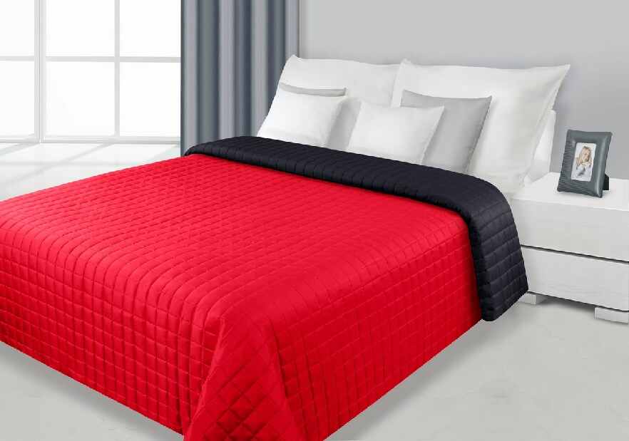 Prehoz na posteľ 150x70cm Eva (červená + čierna)