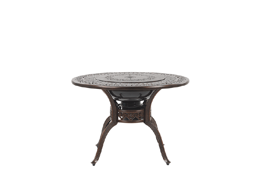 Záhradný stôl MENEF (s grilom) (tmavohnedá) (pre 4 osoby)